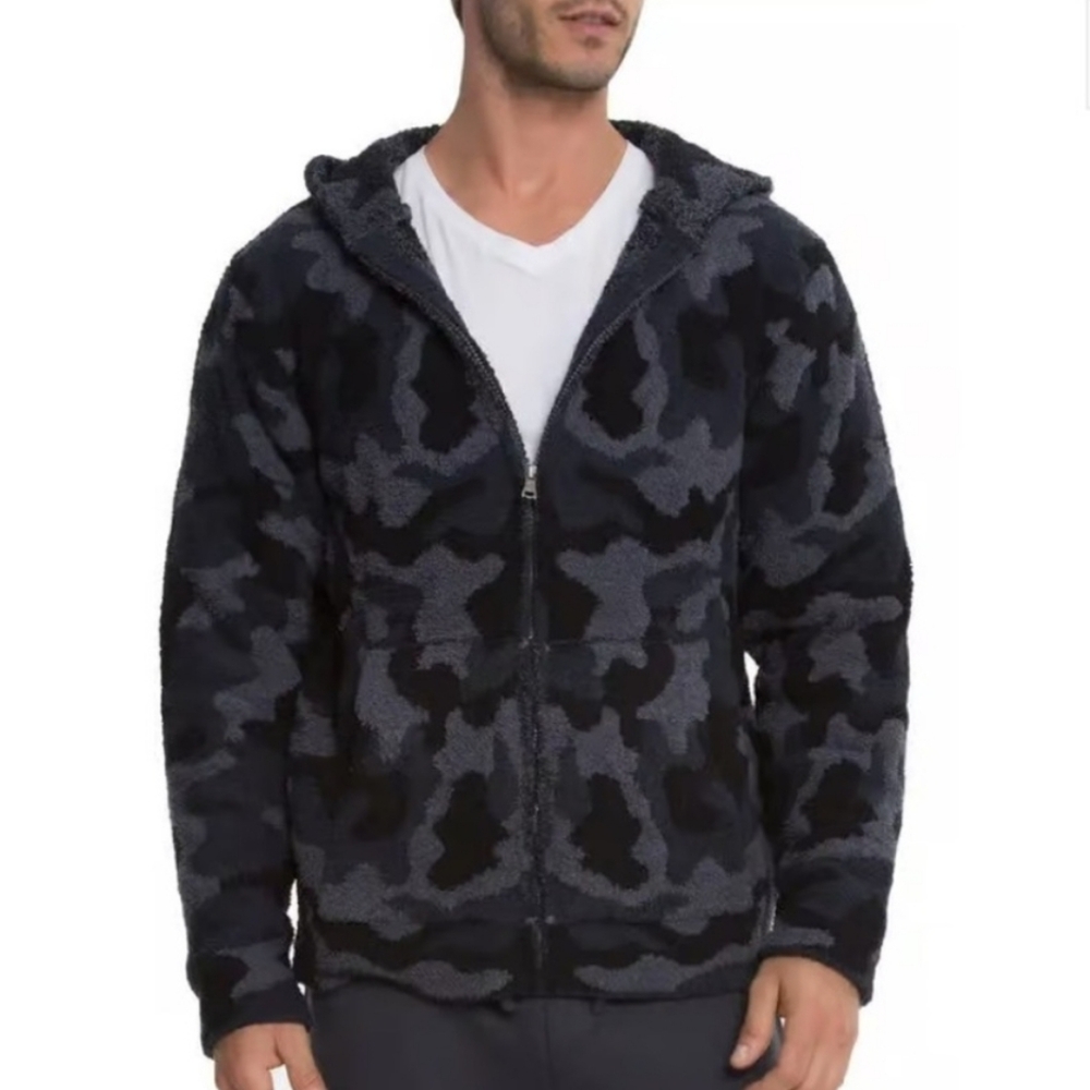 Barefoot Dreams Camo Hoodie- Black and Blue/Grey . NWOT Relaxed Fit XL/XXL NICE! - Picture 10 of 10